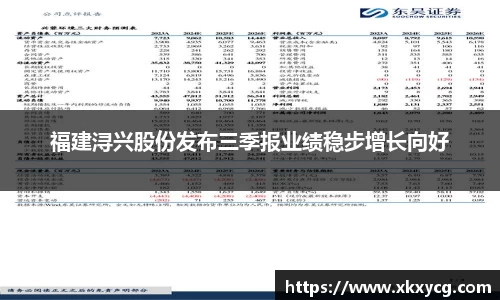 福建浔兴股份发布三季报业绩稳步增长向好